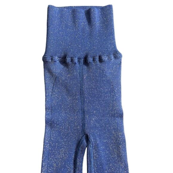 Free people happiness runs biker shorts blue indigo lurex M / L NEW - Picture 7 of 16